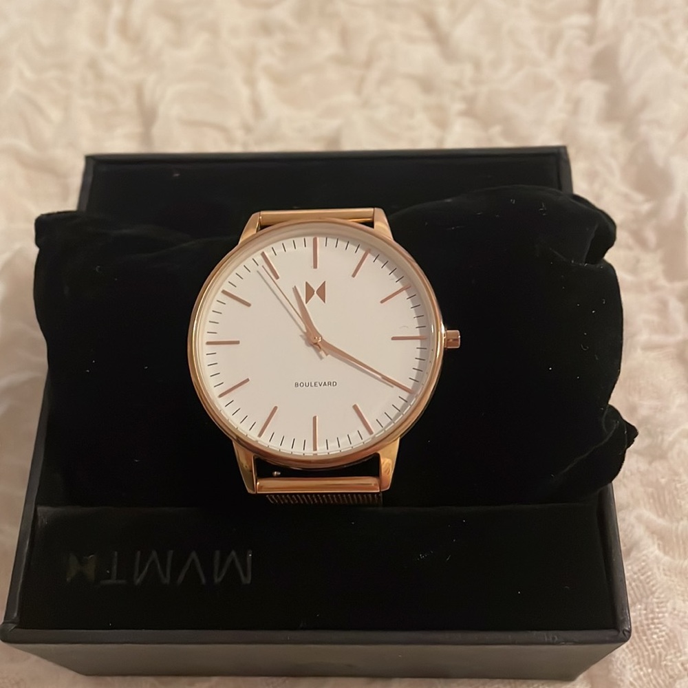 MVMT rose gold color watch